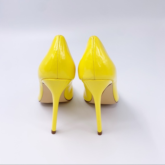 Women Yellow patent Pointy Toe Stiletto High Heel - Picture 4 of 7